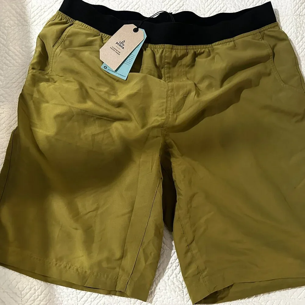 prAna Super Mojo Shorts Size XXL - 10 Inseam - Color Sweetgrass - NEW with Tag - Picture 1 of 3